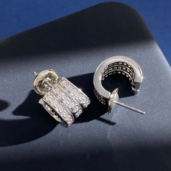 C shaped full diamond flying saucer earrings.JW01 - Image 3