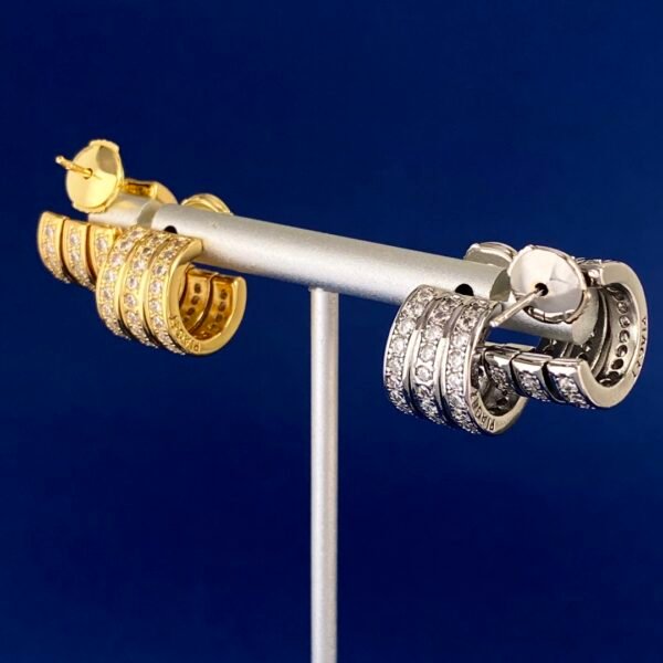 C shaped full diamond flying saucer earrings.JW01 - Image 6