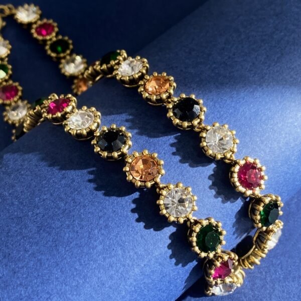 Sunflower bud diamond necklace brass material. JW01 - Image 5