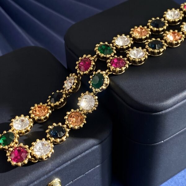 Sunflower bud diamond necklace brass material. JW01 - Image 8