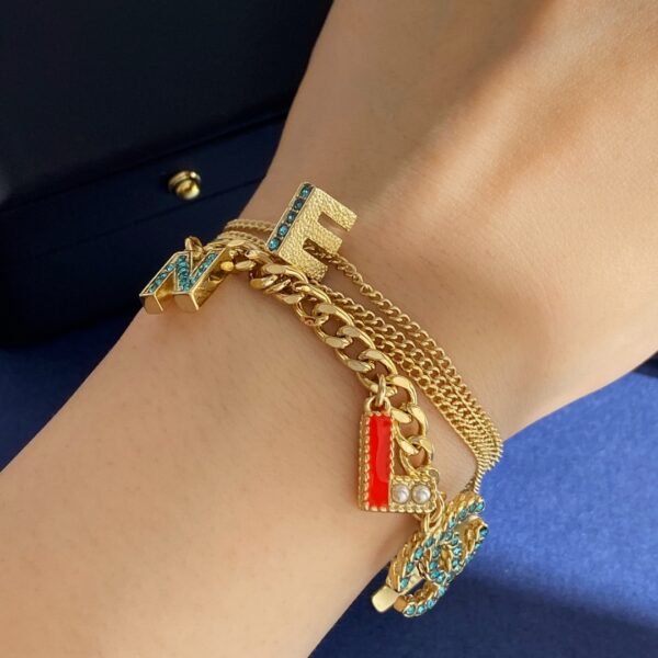Four-layer chain with letters and Diamond and Pearl Necklace.JW01 - Image 3