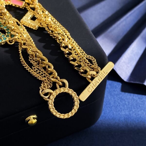Four-layer chain with letters and Diamond and Pearl Necklace.JW01 - Image 4