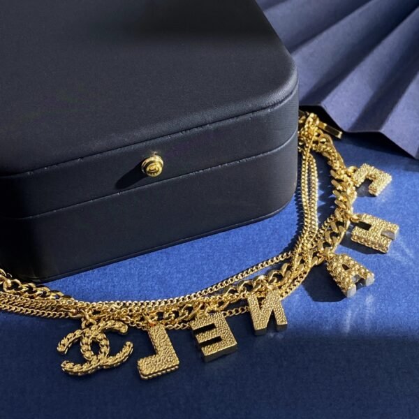 Four-layer chain with letters and Diamond and Pearl Necklace.JW01 - Image 5