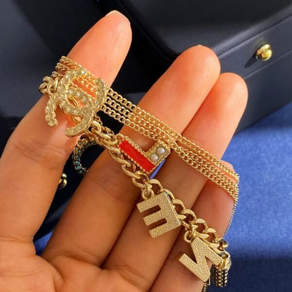Four-layer chain with letters and Diamond and Pearl Necklace.JW01 - Image 9
