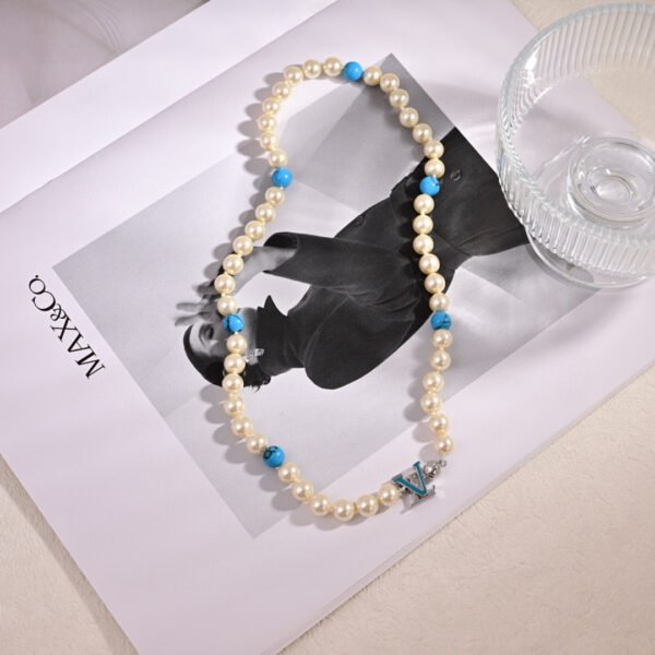 Thick gold-plated letter with high quality beads Necklace.JW01 - Image 2