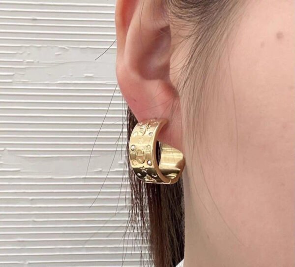 Finely Crafted in gold finish metal, engraved with house symbols including Clover,star and Bees CD signature earrings.JW01 - Image 6