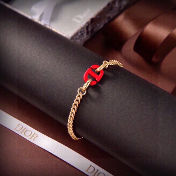 Golden chain with Red CD bracelet consistent Brass material.JW01 - Image 5