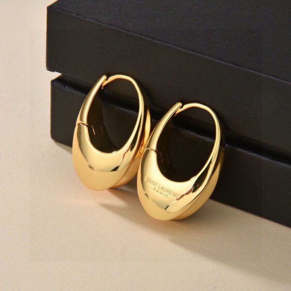 Original Brass material gold plated oval Earrings.JW01 - Image 4