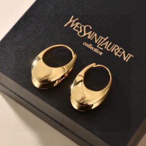 Original Brass material gold plated oval Earrings.JW01