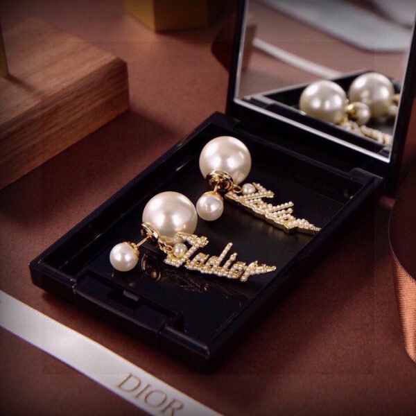 Tribal Earrings Pearl earrings with letters.JW01 - Image 3