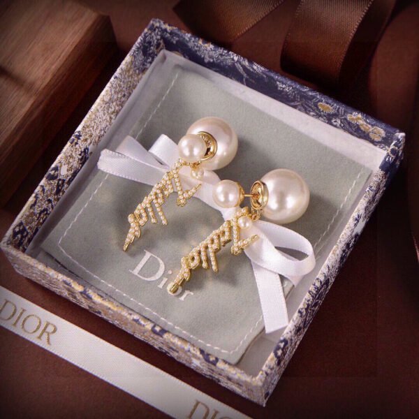 Tribal Earrings Pearl earrings with letters.JW01 - Image 6