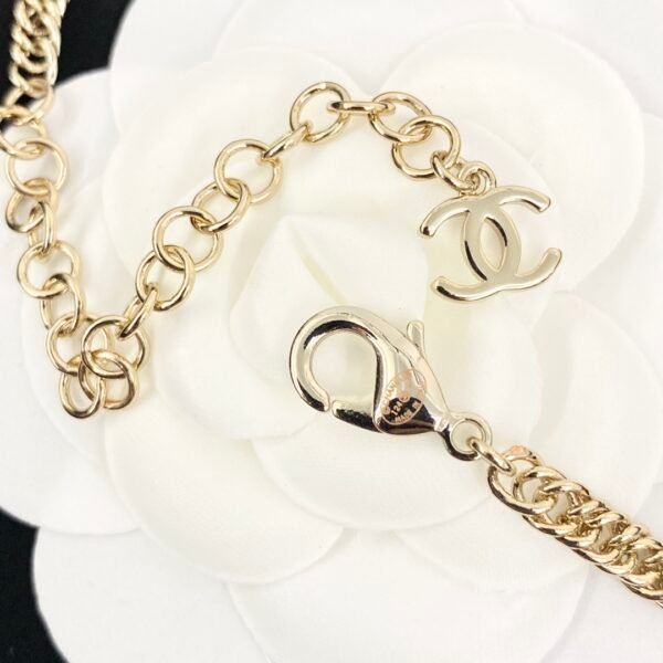Denim blue CC with pattern of gold coins luxury necklace.JW01 - Image 5