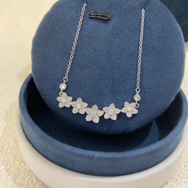 Five-flower Necklace with high carbon Diamonds.JW01 - Image 4