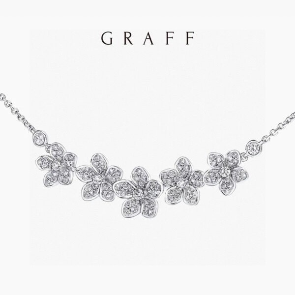 Five-flower Necklace with high carbon Diamonds.JW01 - Image 5