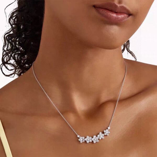 Five-flower Necklace with high carbon Diamonds.JW01 - Image 7