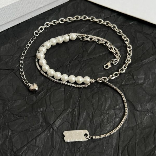 Silver tone Pearl Chain necklace .JW01 - Image 6