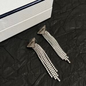 French style Triangle Earrings with diamonds .JW01