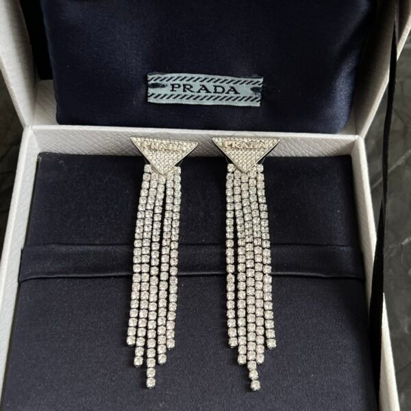 French style Triangle Earrings with diamonds .JW01 - Image 2