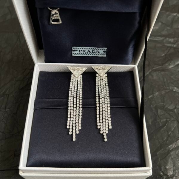 French style Triangle Earrings with diamonds .JW01 - Image 3