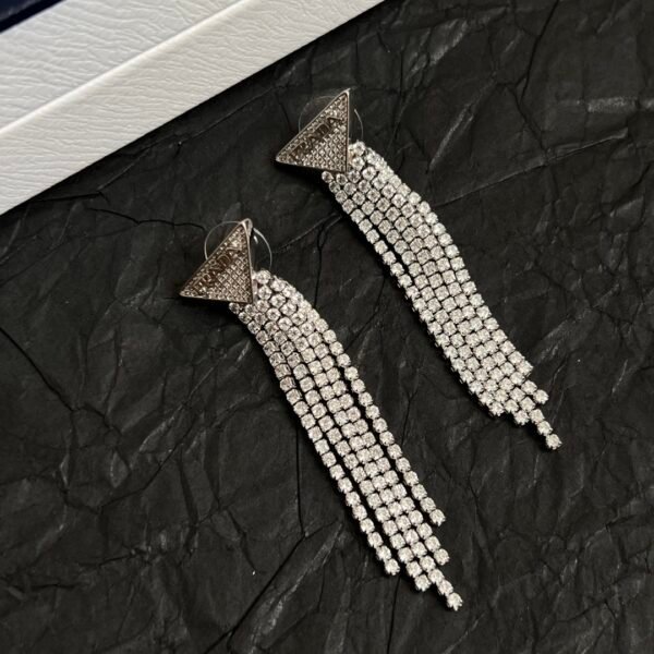 French style Triangle Earrings with diamonds .JW01 - Image 4