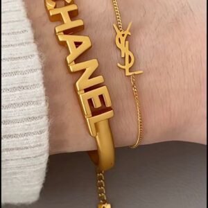 Golden Bracelet with Brand letter super elegant.JW01