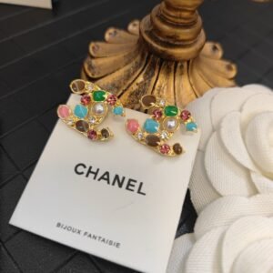 Swarovski colored diamonds, colored gems, pearls Earrings.JW01