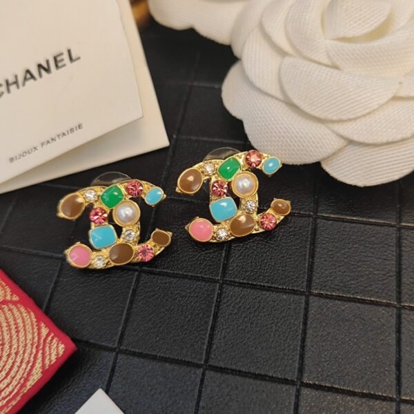 Swarovski colored diamonds, colored gems, pearls Earrings.JW01 - Image 4