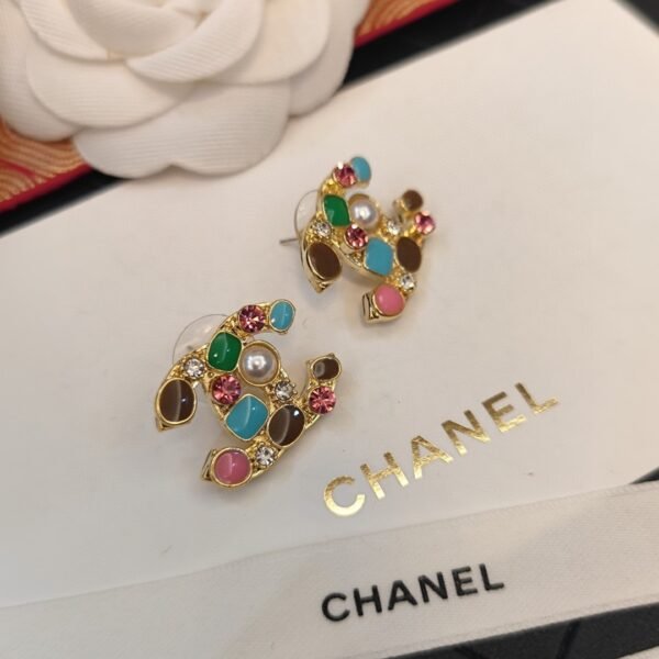Swarovski colored diamonds, colored gems, pearls Earrings.JW01 - Image 7