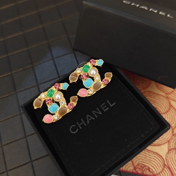 Swarovski colored diamonds, colored gems, pearls Earrings.JW01 - Image 8