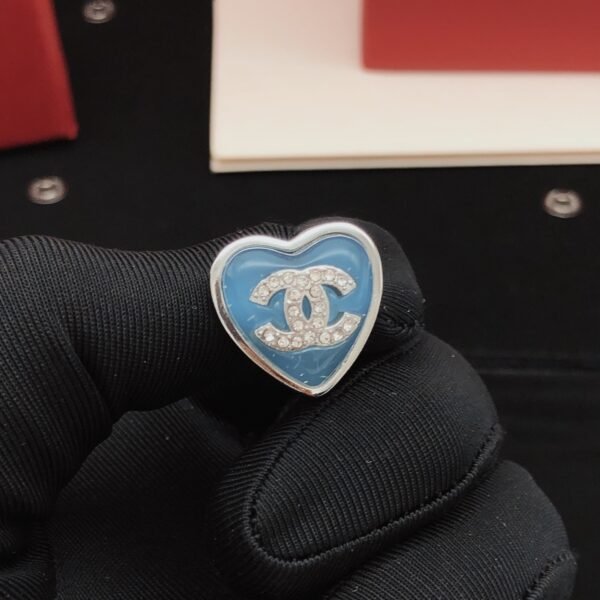 Latest Blue Heart Earrings CC logo in center .JW01 - Image 4