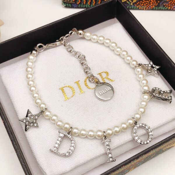 Latest silver pearl letter bracelet ZP Brass material. JW01 - Image 2