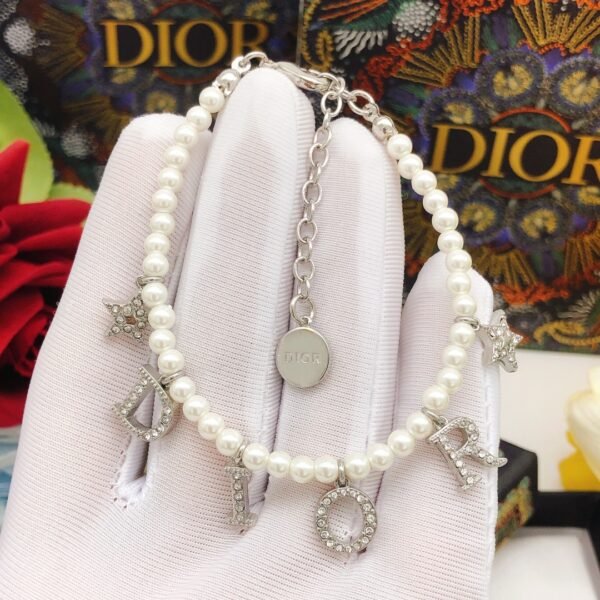 Latest silver pearl letter bracelet ZP Brass material. JW01 - Image 3