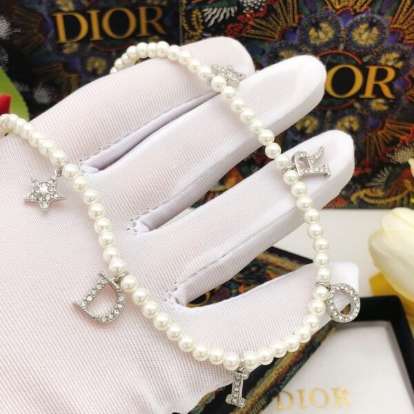 Latest silver pearl letter bracelet ZP Brass material. JW01 - Image 4