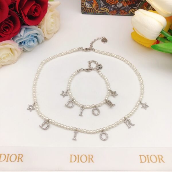 Latest silver pearl letter bracelet ZP Brass material. JW01 - Image 8