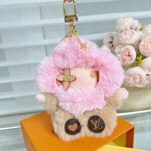 Small Sunflower Pink Plush keychain Pendant .JW