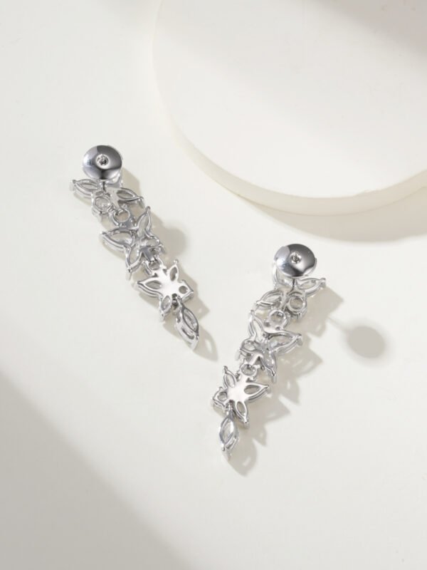 Brilliant Diamond Earrings, using marquis-cut Diamond + round diamonds .JW01 - Image 5