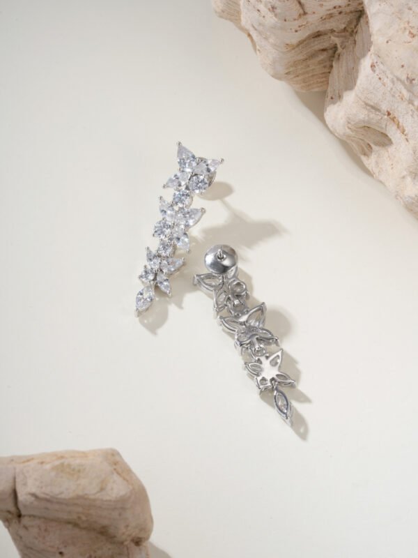 Brilliant Diamond Earrings, using marquis-cut Diamond + round diamonds .JW01 - Image 8