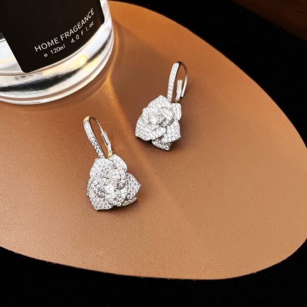 Rose earrings with diamonds .JW01 - Image 3