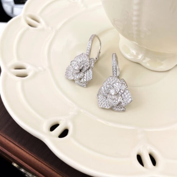 Rose earrings with diamonds .JW01 - Image 4