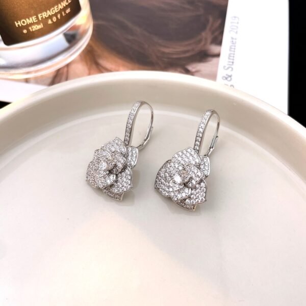 Rose earrings with diamonds .JW01 - Image 5