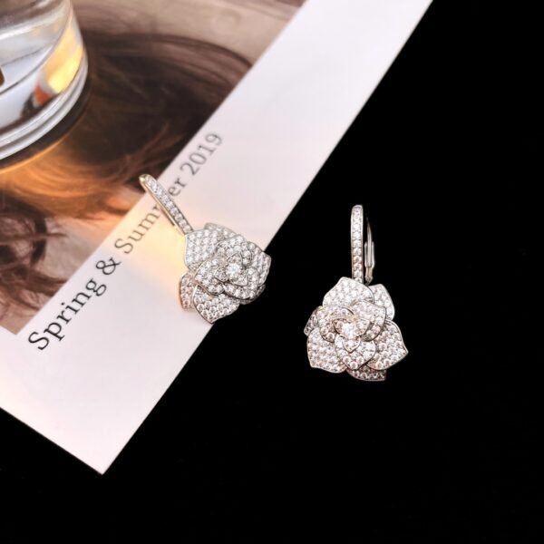 Rose earrings with diamonds .JW01 - Image 6