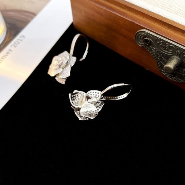 Rose earrings with diamonds .JW01 - Image 7