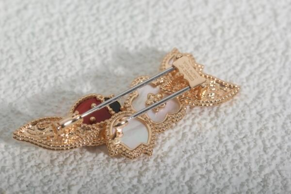 Ladybug and Flower themed Brooch. The pins are plated in white Gold with Perfect Allignment .JW01 - Image 6