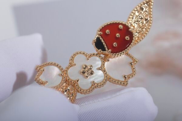 Ladybug and Flower themed Brooch. The pins are plated in white Gold with Perfect Allignment .JW01 - Image 9