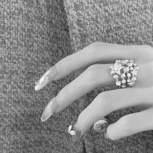 Medieval style Star ring 925 silver electroplated with thick gold .JW01 - Image 3