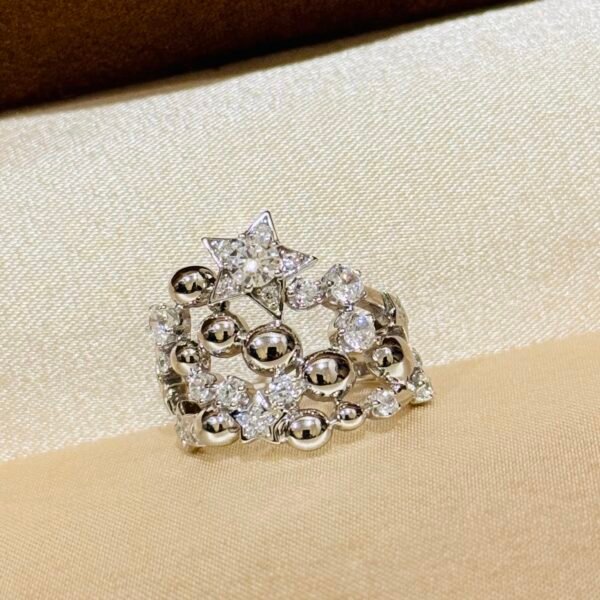 Medieval style Star ring 925 silver electroplated with thick gold .JW01 - Image 4