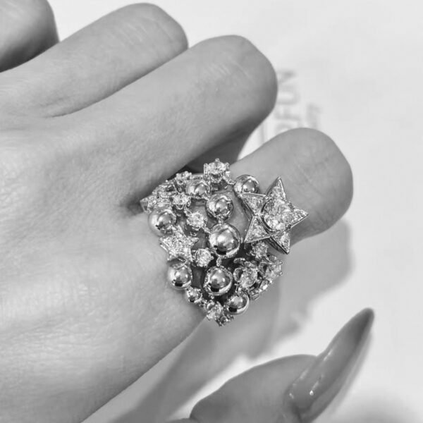 Medieval style Star ring 925 silver electroplated with thick gold .JW01 - Image 5