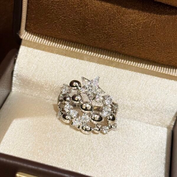 Medieval style Star ring 925 silver electroplated with thick gold .JW01 - Image 6