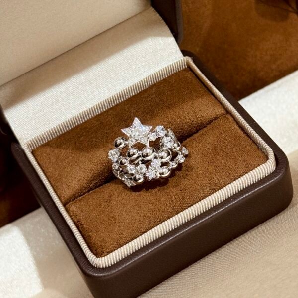 Medieval style Star ring 925 silver electroplated with thick gold .JW01 - Image 7