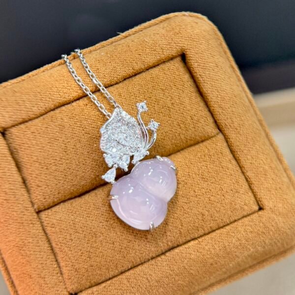 High-end custom Pink Chalcedony Gourd necklace 925 silver .JW01 - Image 2